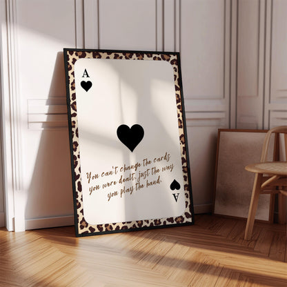 Lucky Card Poster, Ace of Hearts - Digital Poster D1052