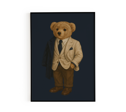 Old Money Gentleman Teddy Bear Poster