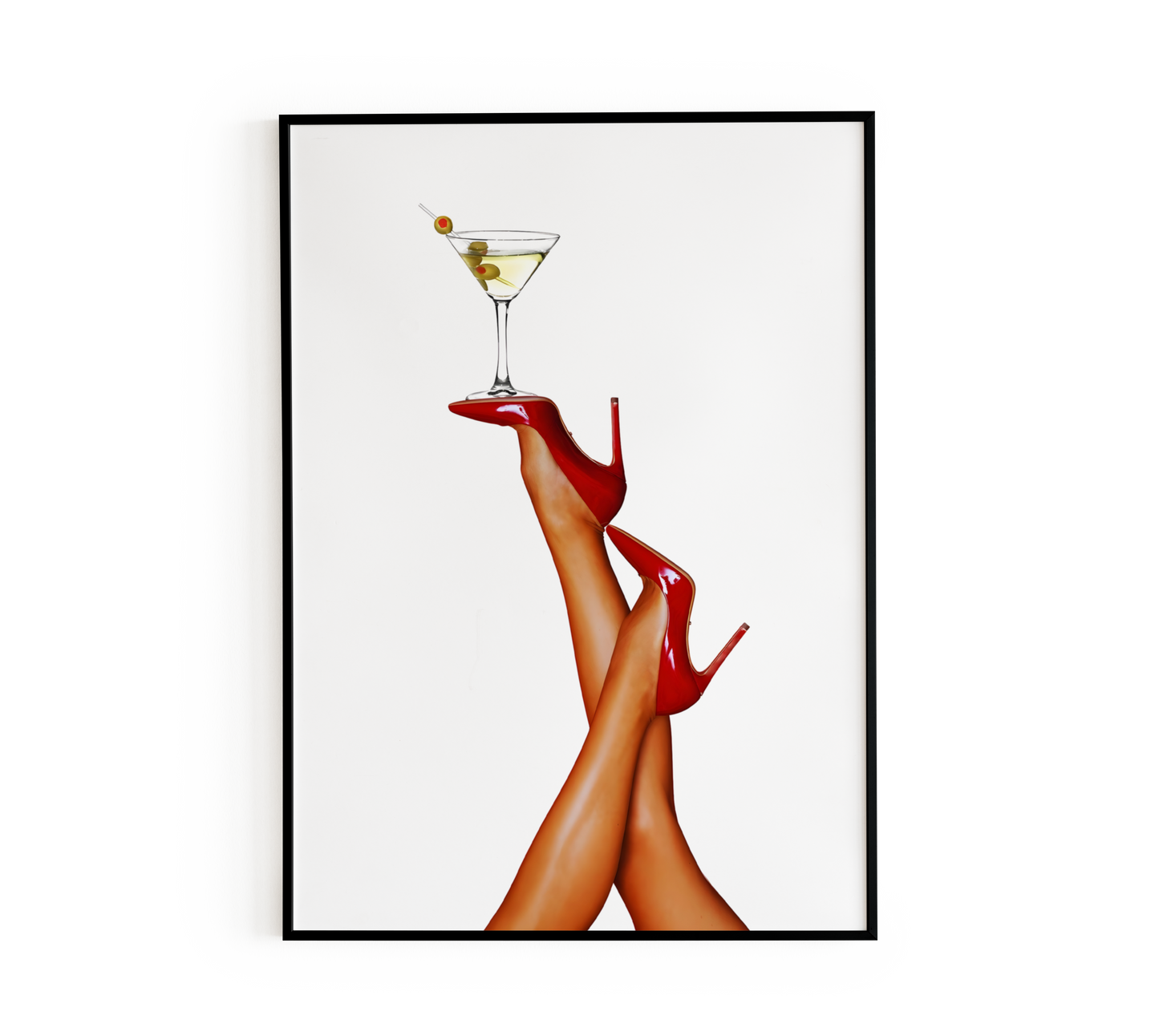 Red Heels Martini Cocktail Poster
