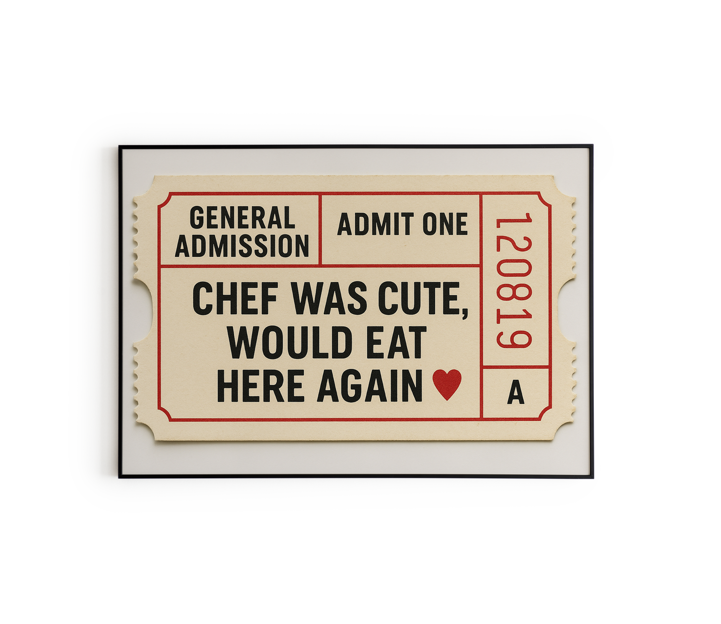 Kitchen Cinema Ticket Funny Poster