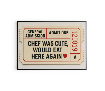 Kitchen Cinema Ticket Funny Poster