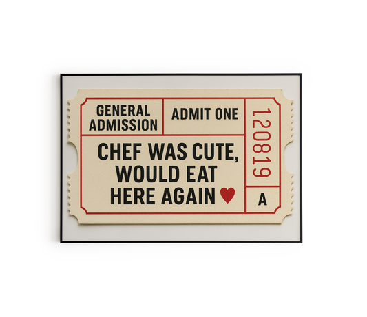Kitchen Cinema Ticket Funny Poster