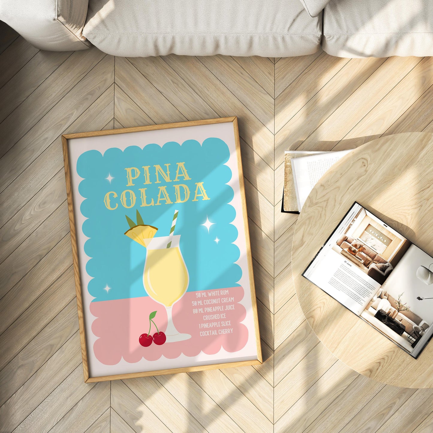 Piña Colada Recipe Poster - Digital Poster (D03)
