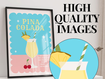 Piña Colada Recipe Poster - Digital Poster (D03)