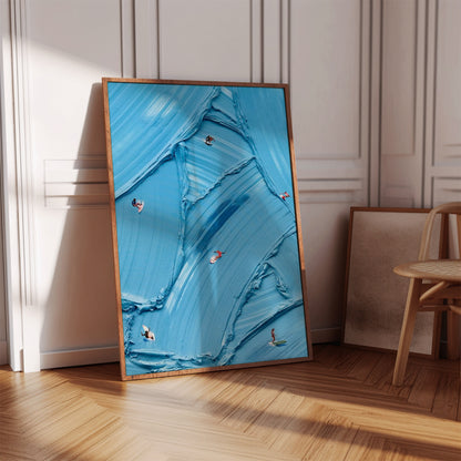 Abstract Blue Surfer Print