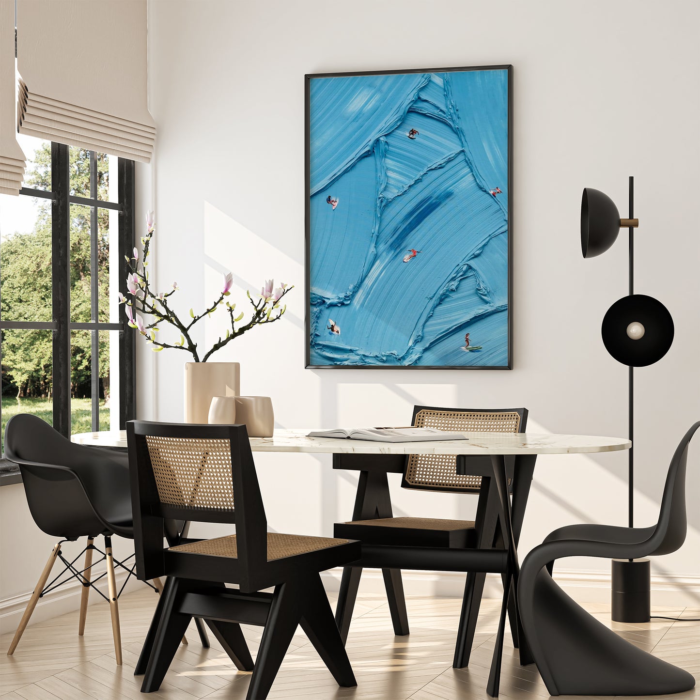 Abstract Blue Surfer Print