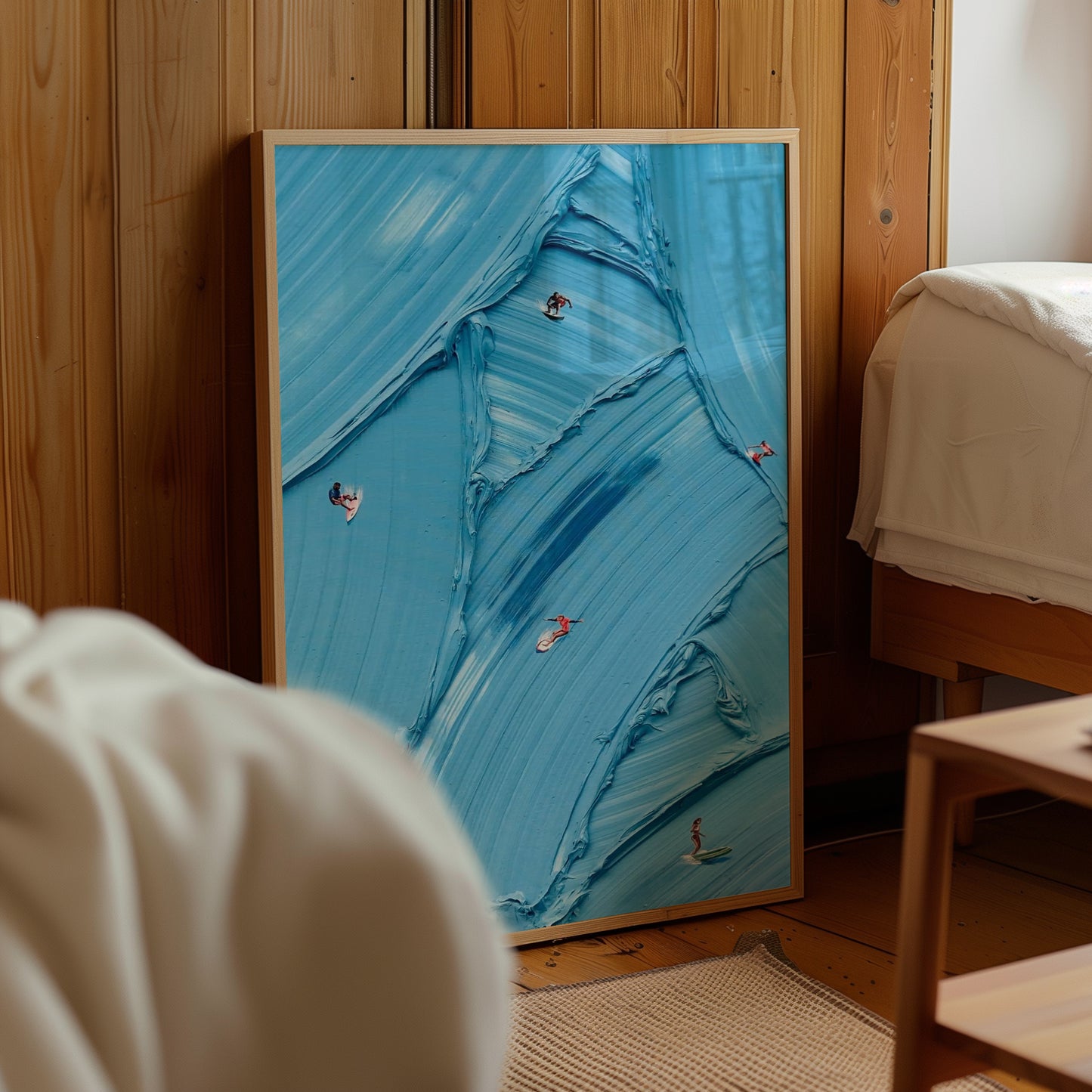 Abstract Blue Surfer Print