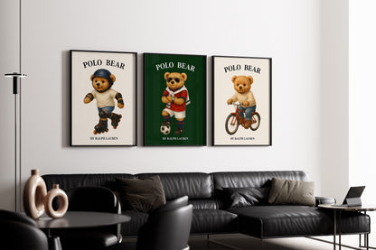 Sport Set Bear Poster, Digital Download (D66)