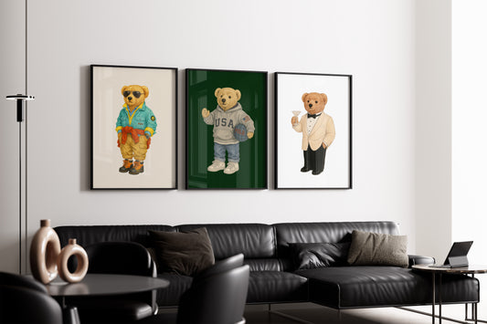 Luxury Set Bear Poster, Digital Download (D67)