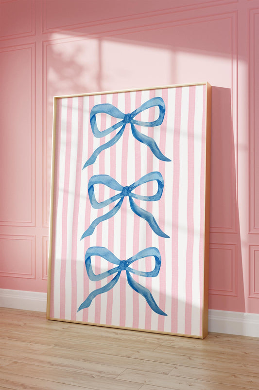 Coquette Blue Bow Poster – Digital Download - A188
