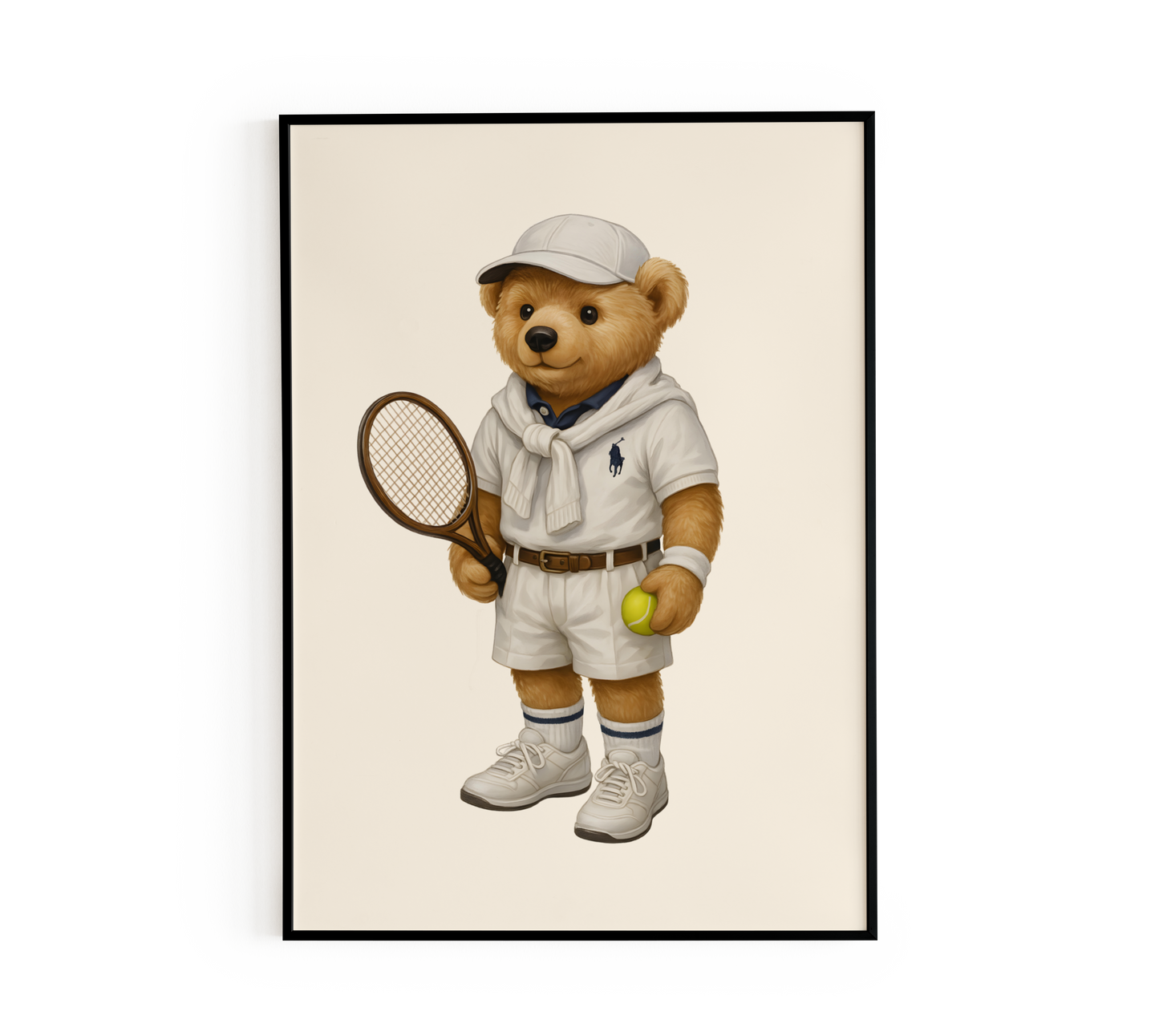 Tennis Teddy Bear Poster