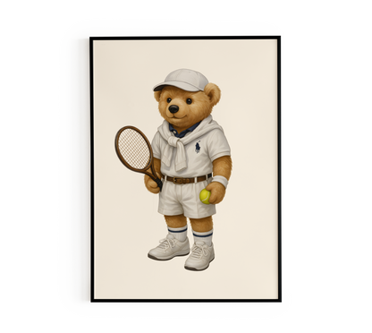 Tennis Teddy Bear Poster