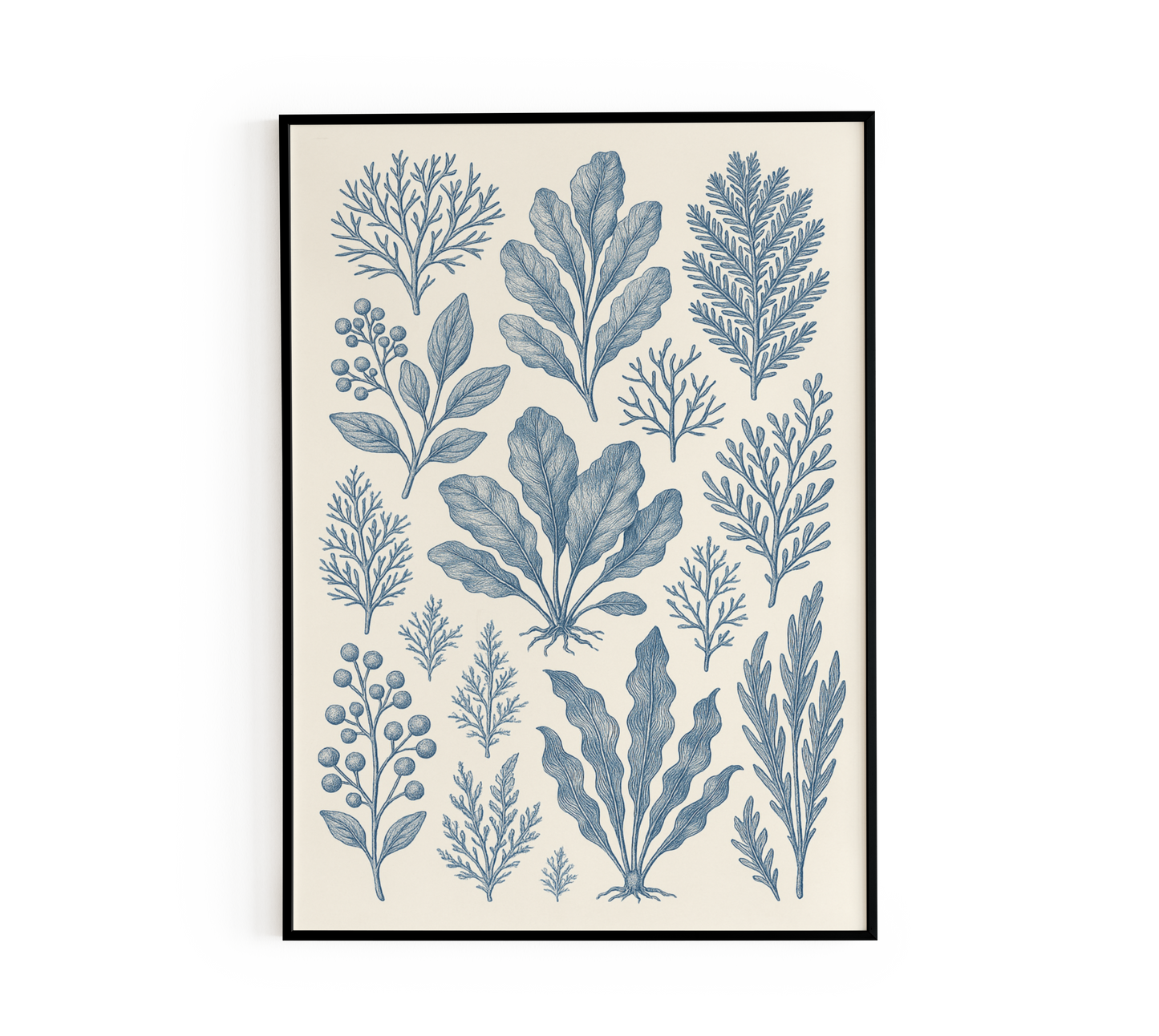Blue Botanical Chart Poster