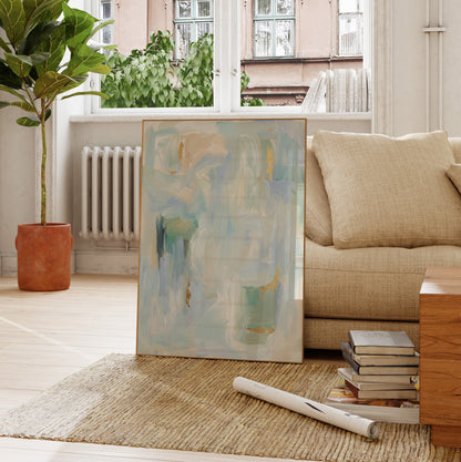 Modern Pastel Blue Abstract Poster