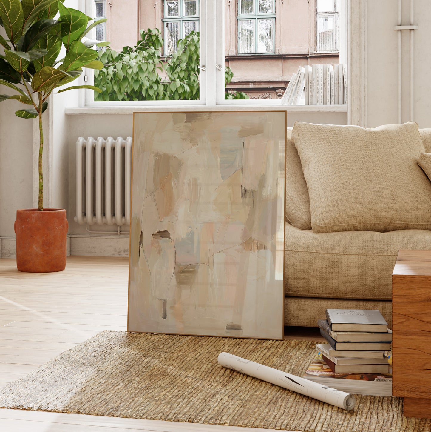 Neutral Beige Abstract Poster