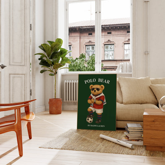 Football Bear Poster, Digital Download (D64)