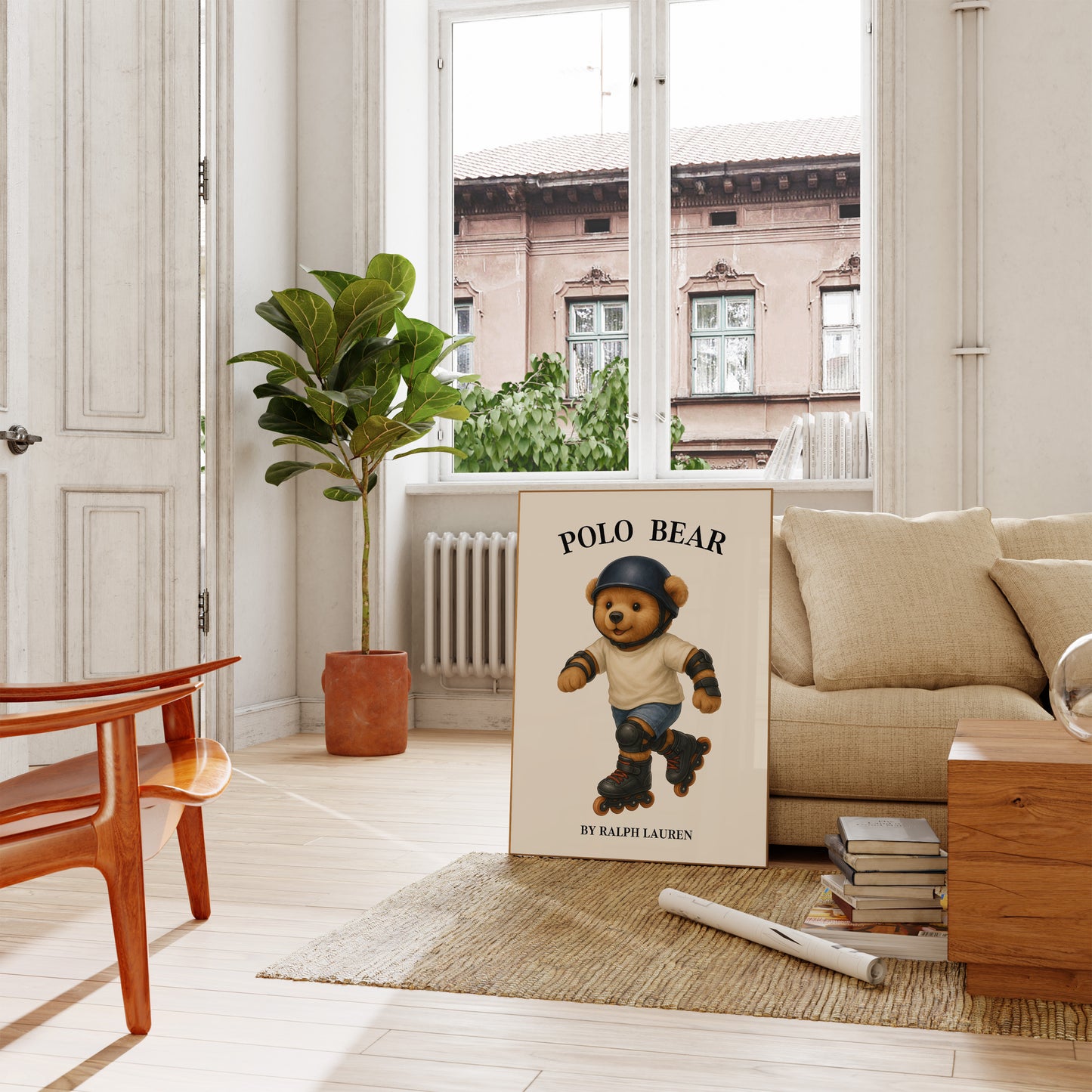 Skating Teddy Bear Poster