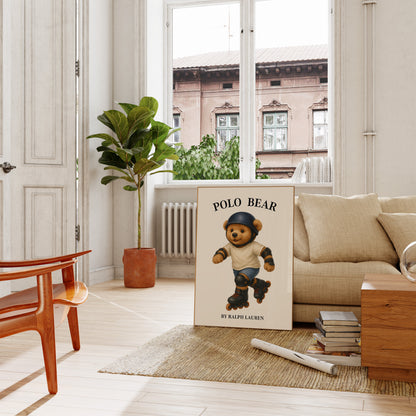 Skating Teddy Bear Poster