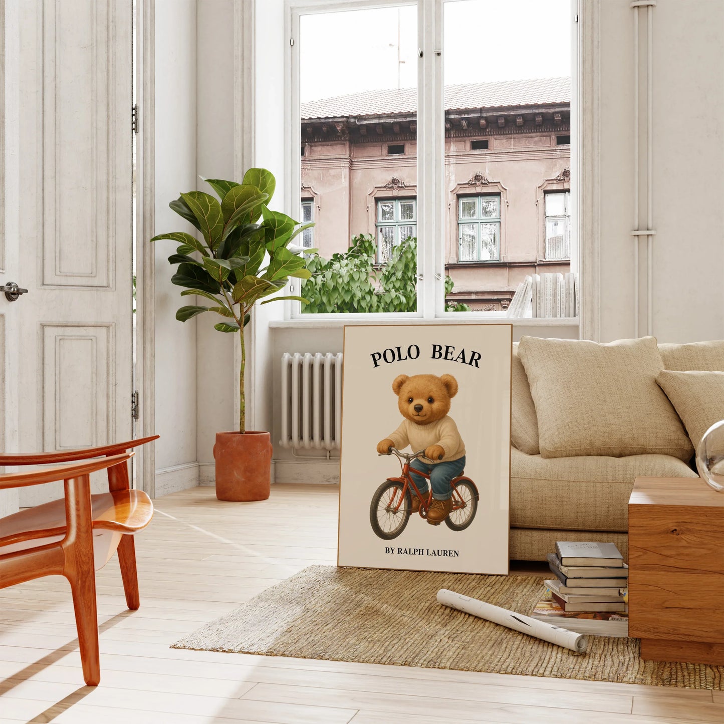 Cycling Teddy Bear Poster