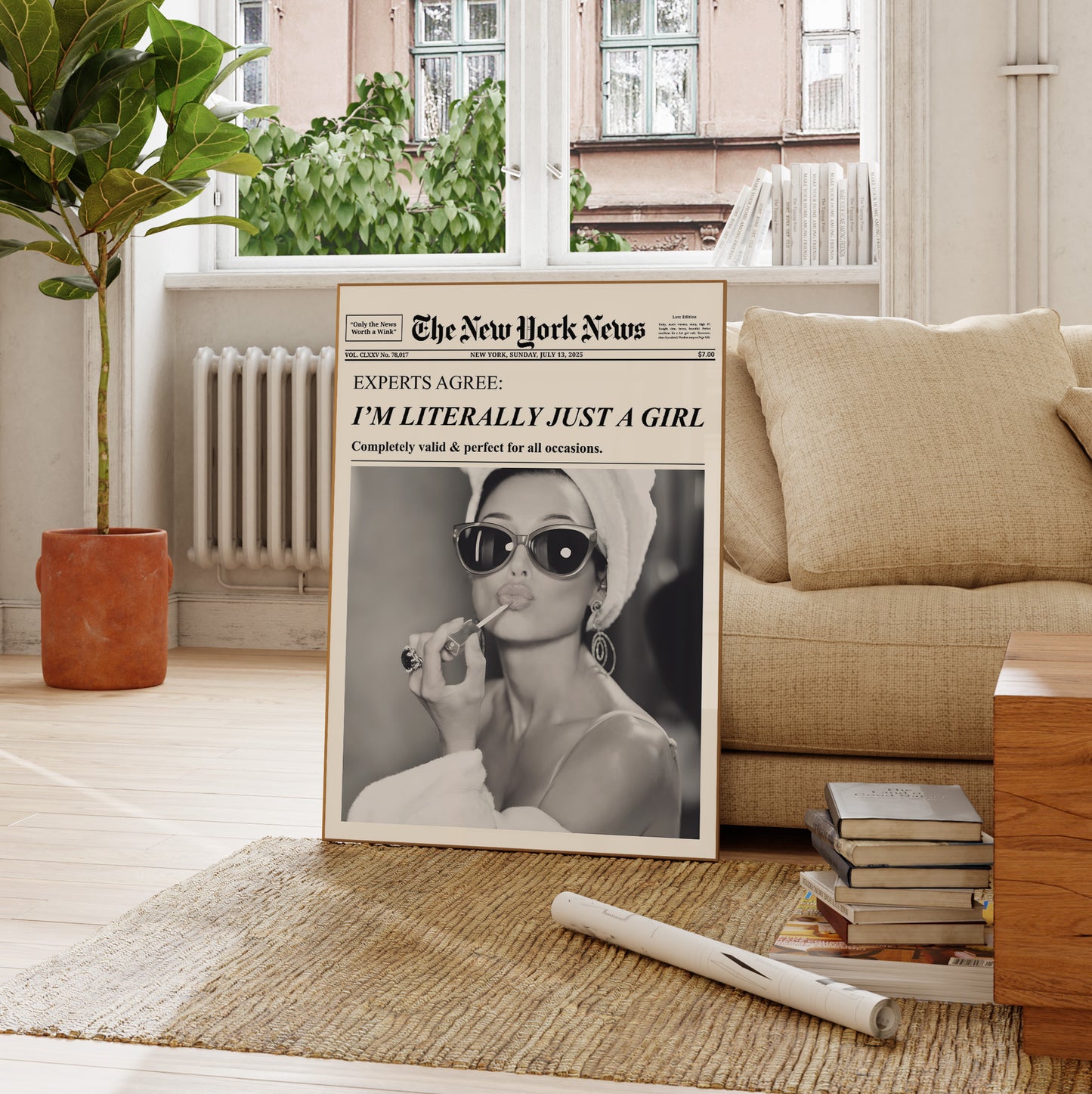 Trendy Women Newspaper Print – Physical Poster (G01)