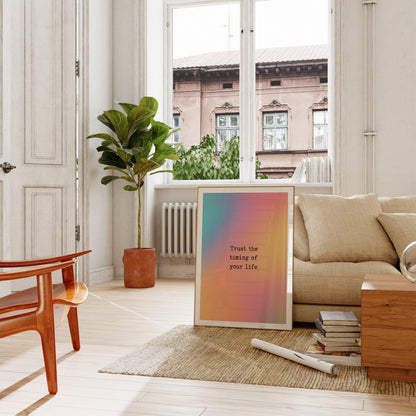 Colourful Trust The Timing Aura Poster