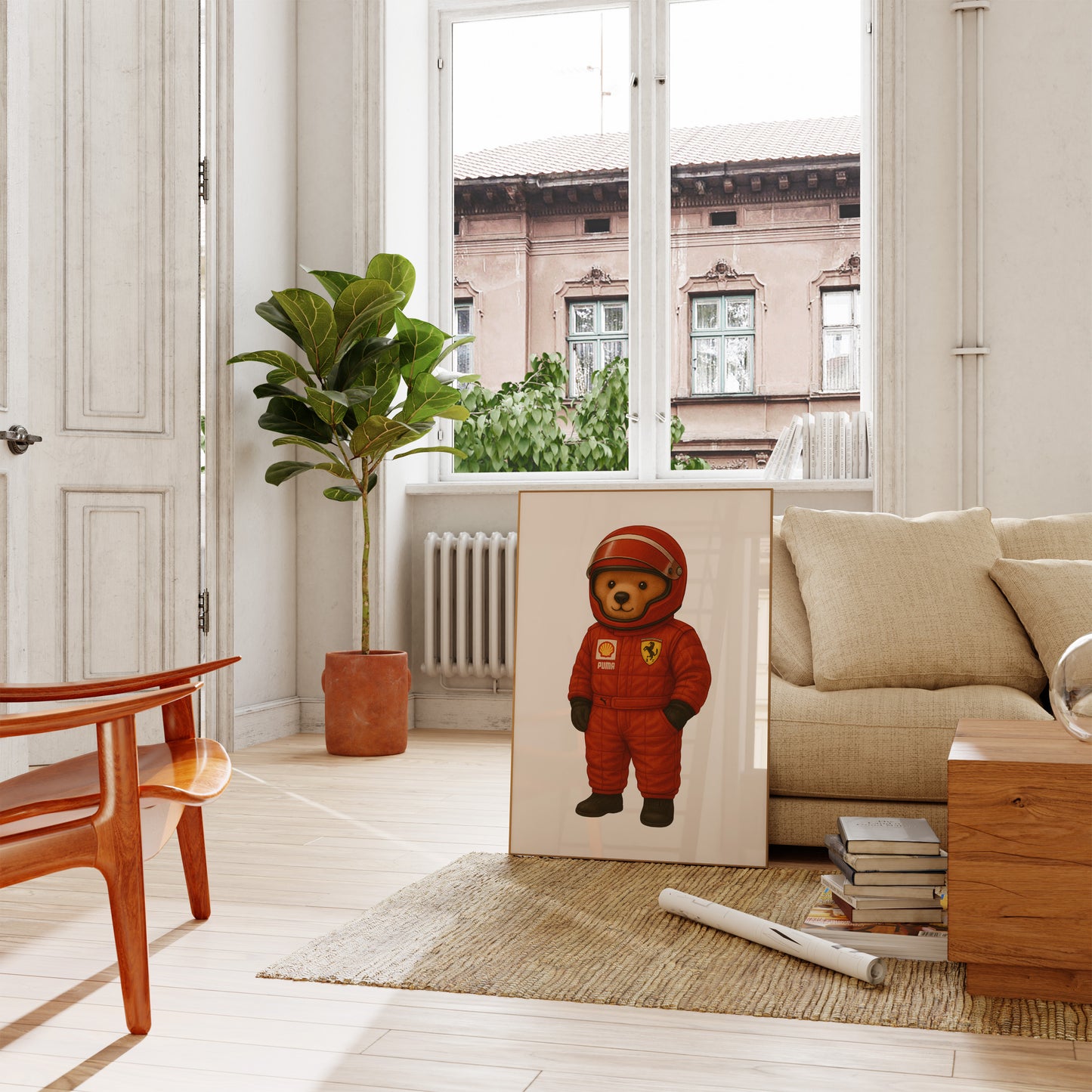 Formula 1 Polo Bear Poster, Driver F1 Print – Physical Print (D23)