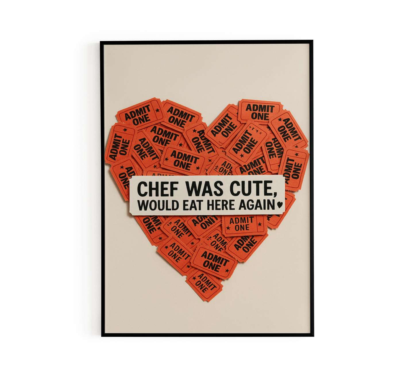 Romantic Red Ticket Heart Poster