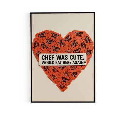 Romantic Red Ticket Heart Poster