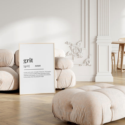 Grit Definition Print — Digital Poster (W01)