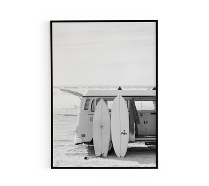 Vintage Surf Van & Boards Poster