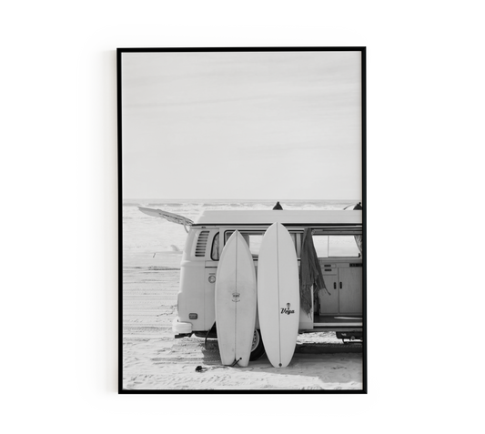 Vintage Surf Van & Boards Poster
