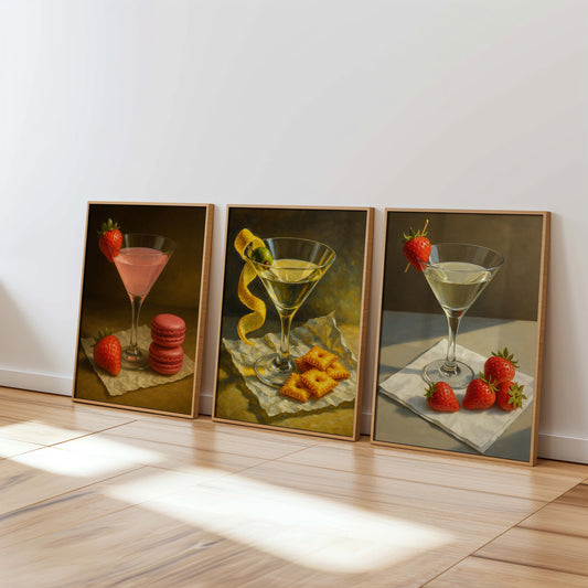 Martini Poster Set, Cocktail Wall Art – Digital Poster (D50)