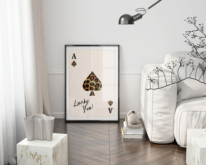 Cheetah Spades Playing Card Poster - Digital Poster (B119)