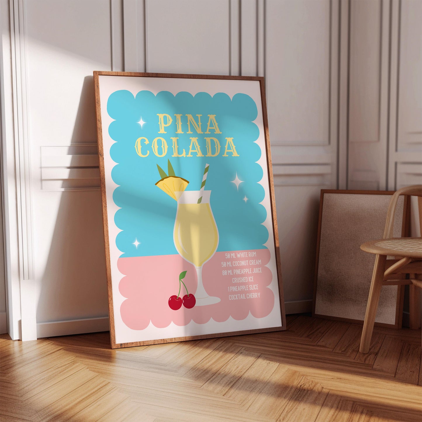 Piña Colada Recipe Poster - Digital Poster (D03)