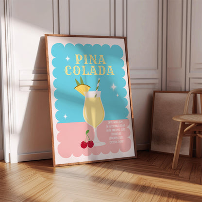Piña Colada Recipe Poster - Digital Poster (D03)