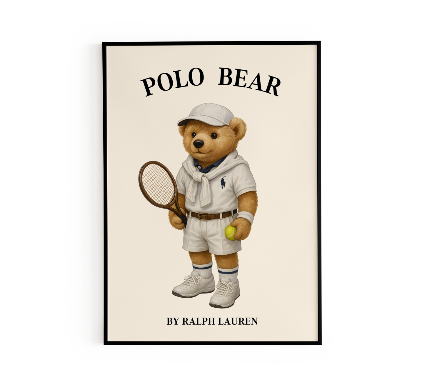 Preppy Tennis Bear Poster