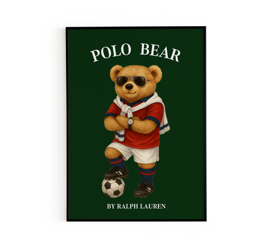 Soccer Teddy Bear Poster