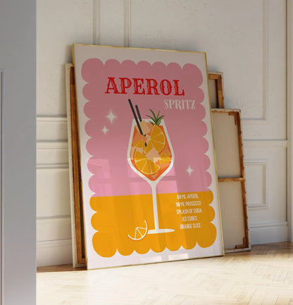 Aperol Spritz Recipe Poster - Digital Poster (D01)