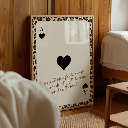 Lucky Card Poster, Ace of Hearts Print - Digital Poster (D105.2)