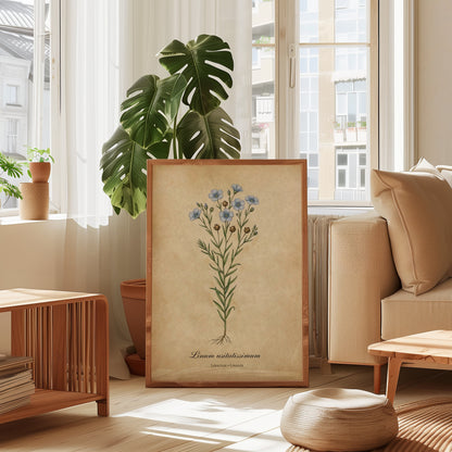 Blue Linum Botanical Wall Art