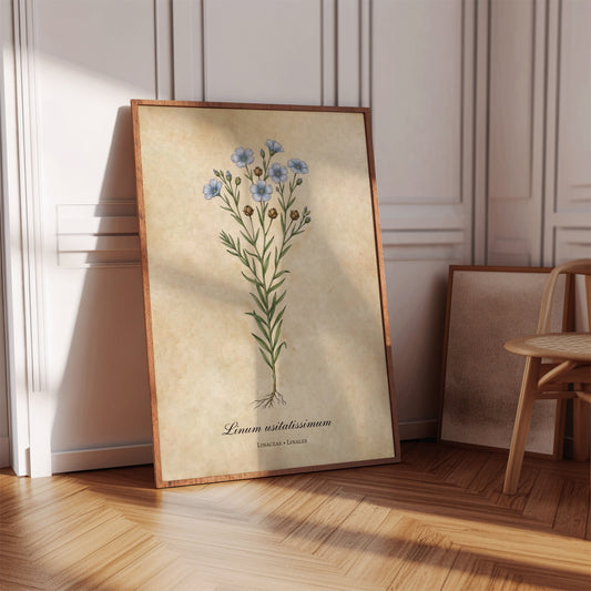 Blue Linum Botanical Wall Art