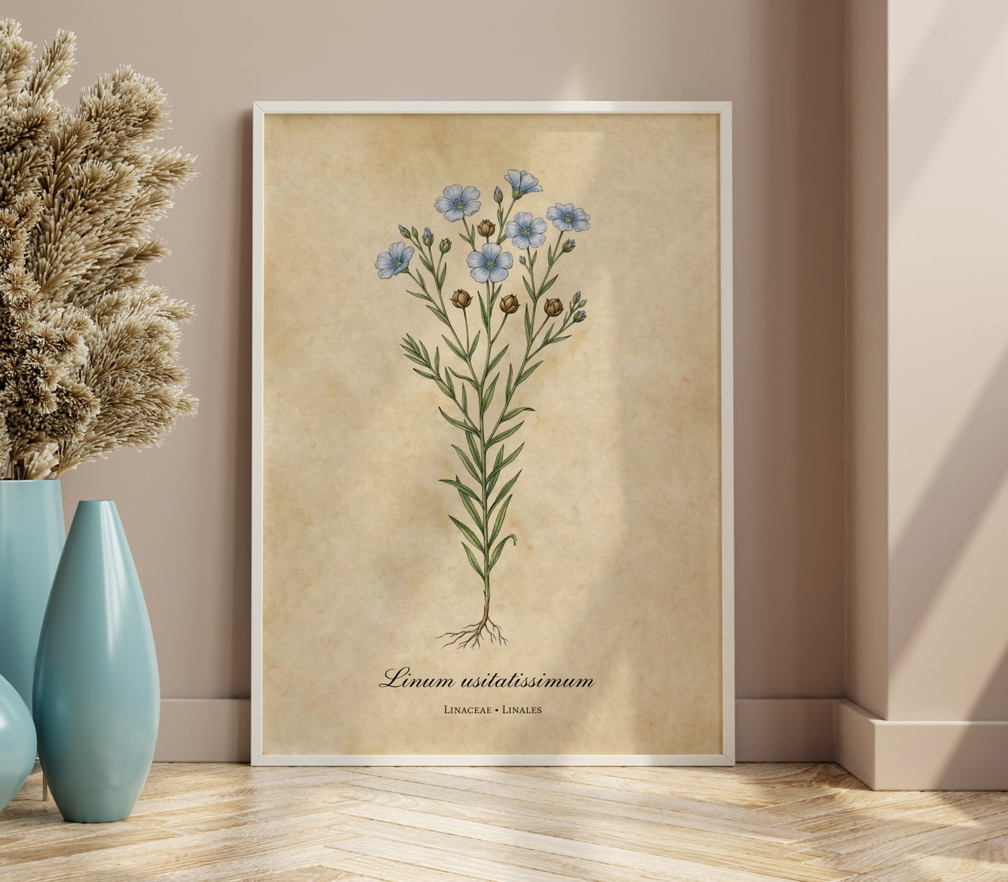 Blue Linum Botanical Wall Art