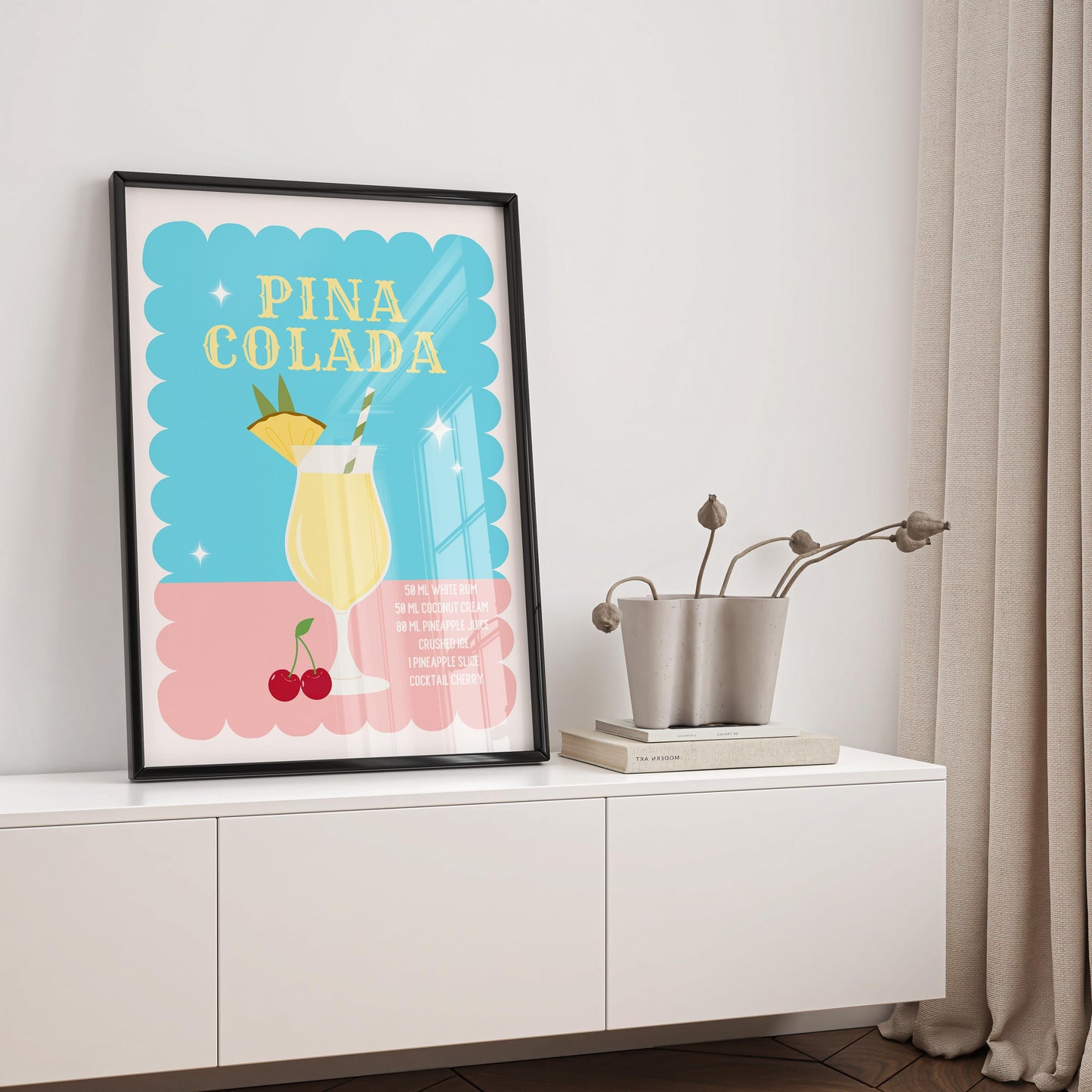 Piña Colada Recipe Poster - Digital Poster (D03)