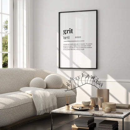 Grit Definition Print — Digital Poster (W01)