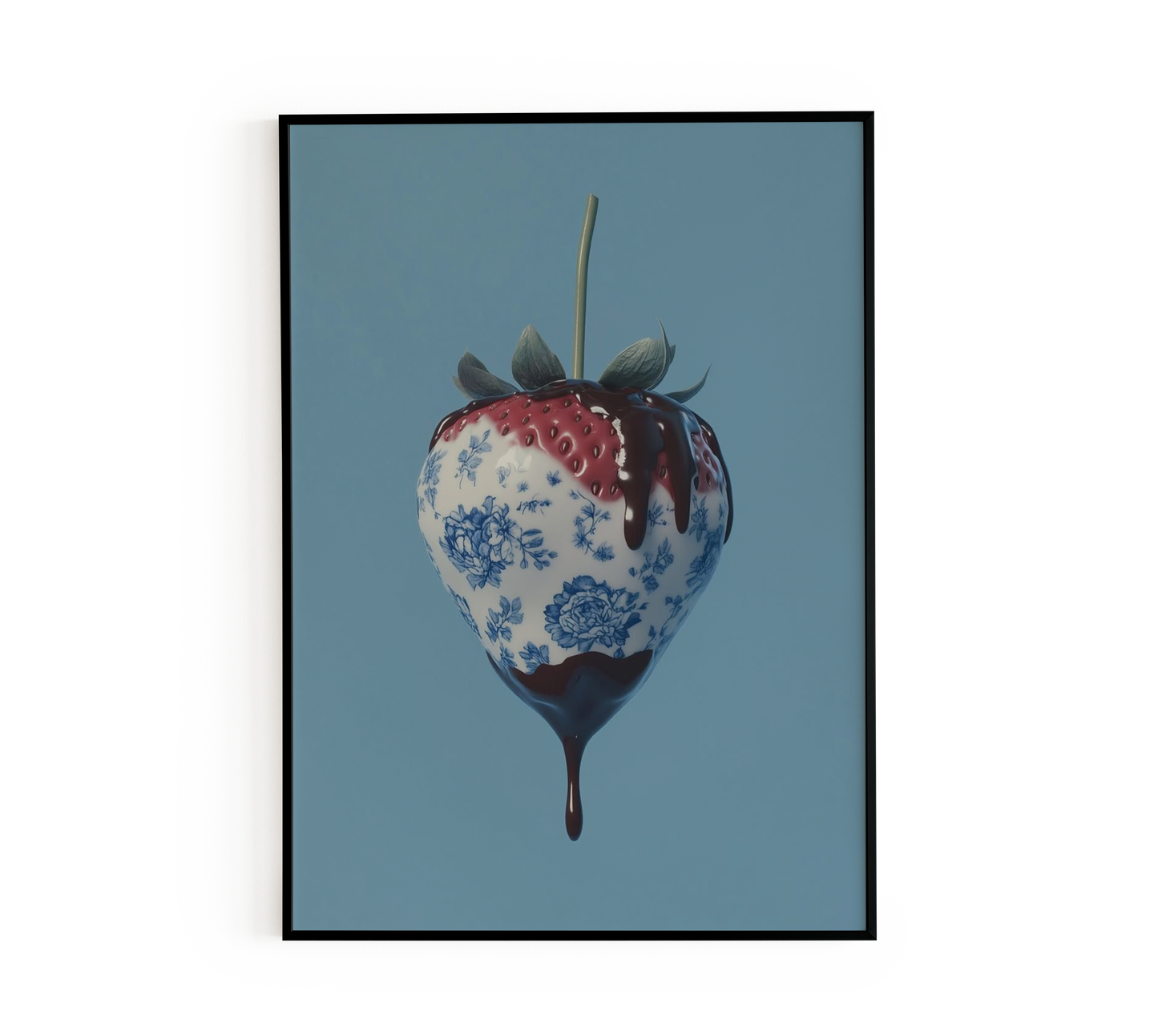 Surreal Porcelain Strawberry Poster