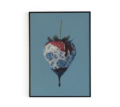 Surreal Porcelain Strawberry Poster