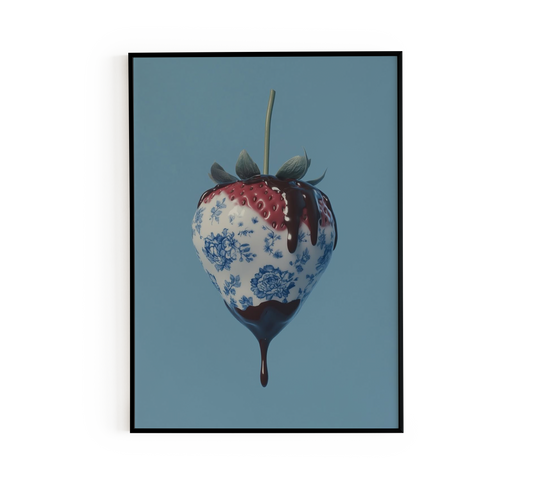 Surreal Porcelain Strawberry Poster