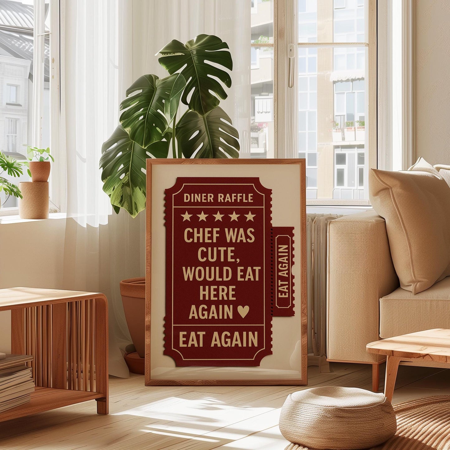 Chef Was Cute Guest Check Poster — Digital Poster (G08)