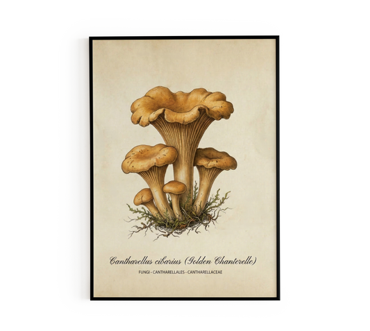 Vintage Mushroom Chanterelle Wall Art
