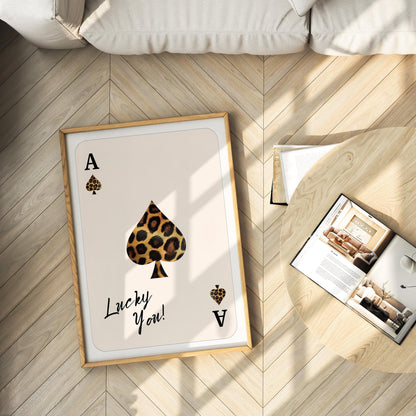 Cheetah Spades Playing Card Poster - Digital Poster (B119)
